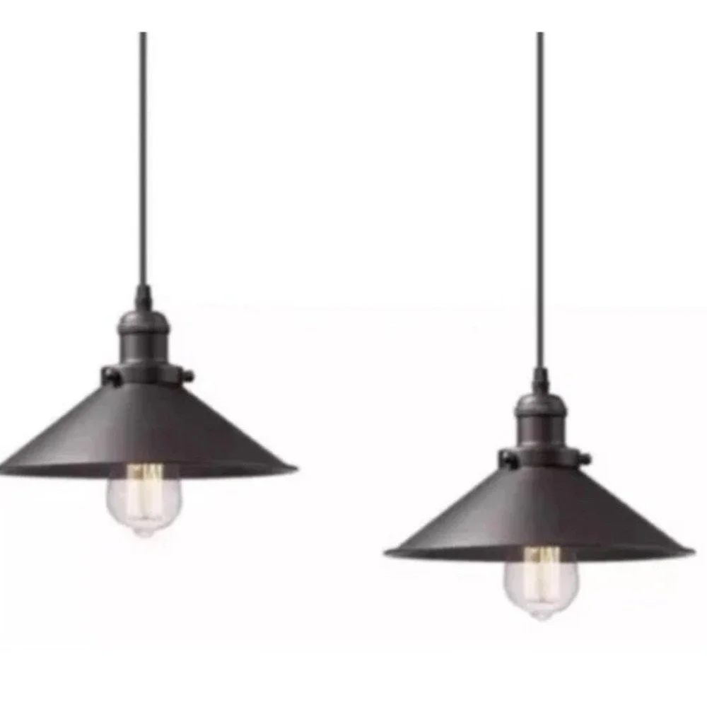 Zeyu Oil Rubbed Bronze Pendant Light Fixtures 2 Pack Modern Industrial Style